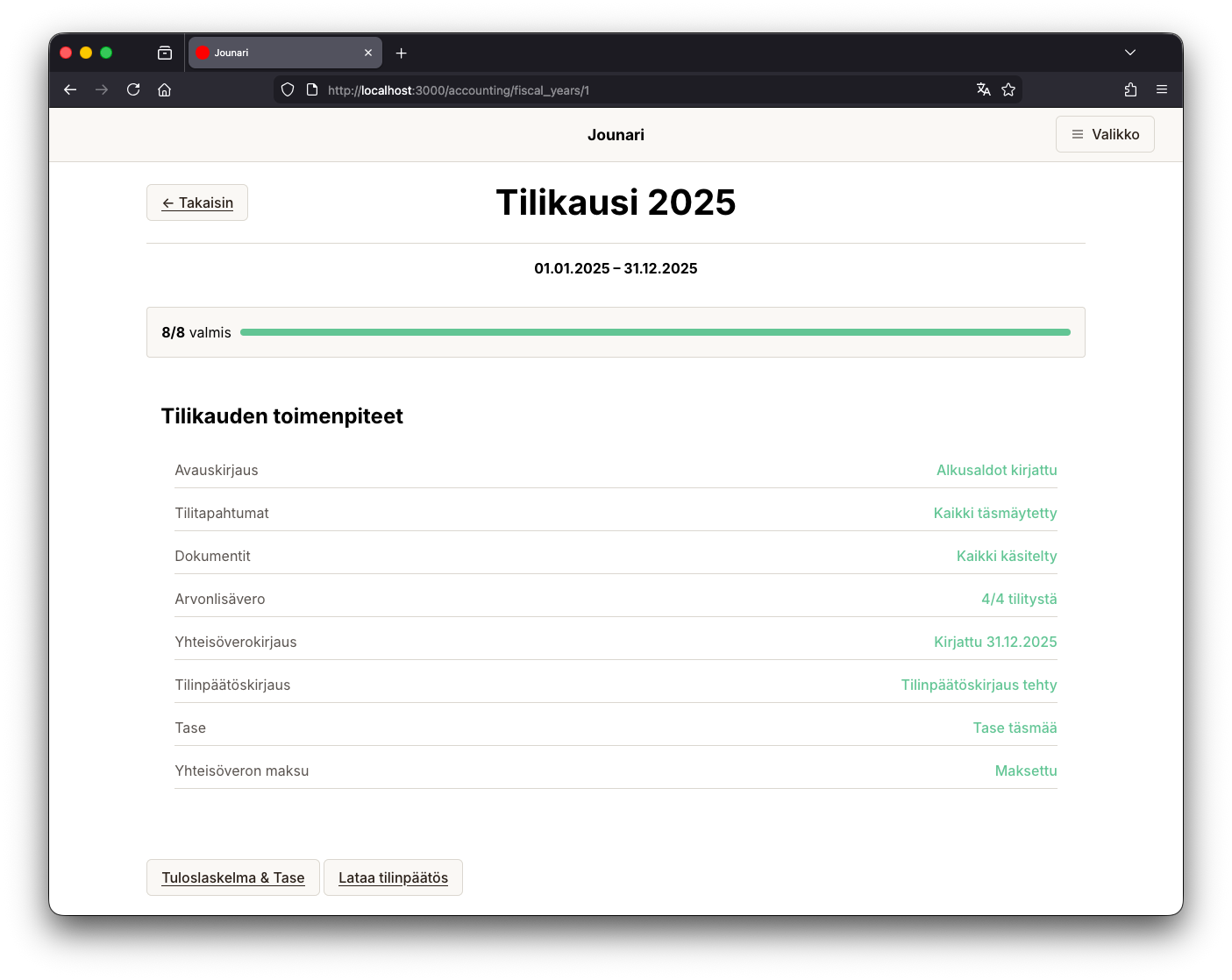 Jounarin selkeä näkymä tilikaudesta